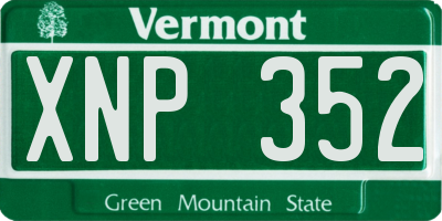 VT license plate XNP352