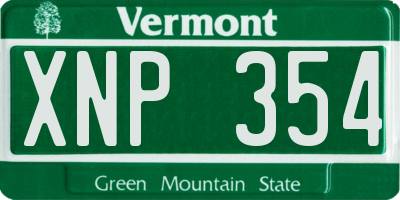 VT license plate XNP354
