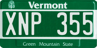 VT license plate XNP355