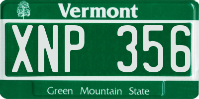 VT license plate XNP356