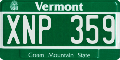 VT license plate XNP359
