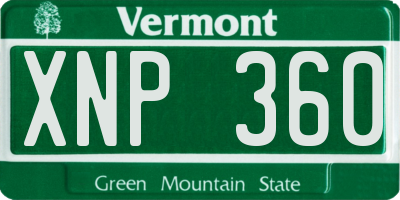 VT license plate XNP360
