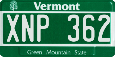 VT license plate XNP362