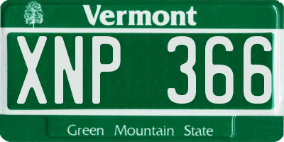 VT license plate XNP366
