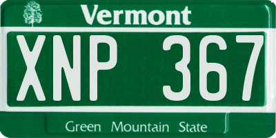 VT license plate XNP367