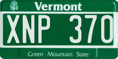 VT license plate XNP370