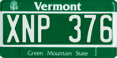 VT license plate XNP376