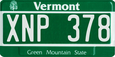 VT license plate XNP378