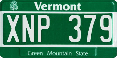 VT license plate XNP379