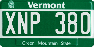 VT license plate XNP380