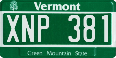 VT license plate XNP381