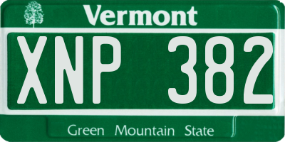 VT license plate XNP382