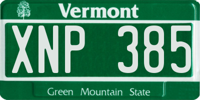 VT license plate XNP385