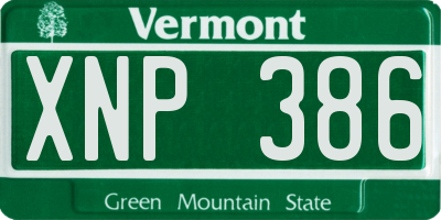 VT license plate XNP386