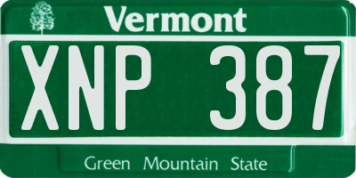 VT license plate XNP387
