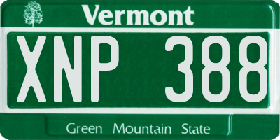VT license plate XNP388