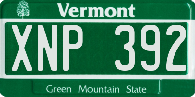 VT license plate XNP392