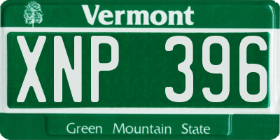 VT license plate XNP396