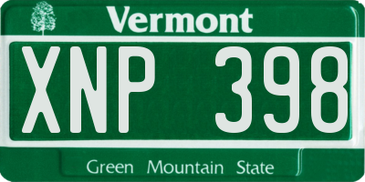 VT license plate XNP398