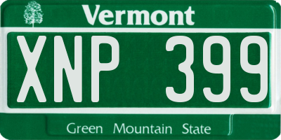 VT license plate XNP399