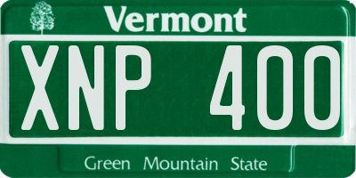 VT license plate XNP400