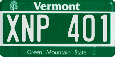 VT license plate XNP401
