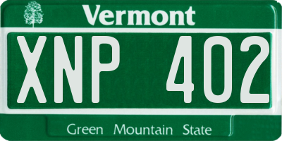 VT license plate XNP402