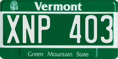 VT license plate XNP403