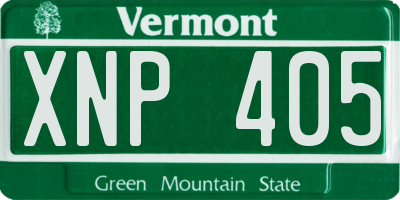 VT license plate XNP405
