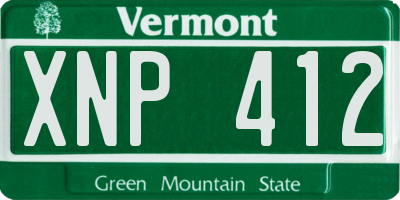 VT license plate XNP412