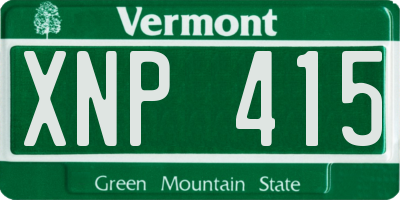 VT license plate XNP415