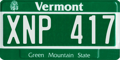 VT license plate XNP417