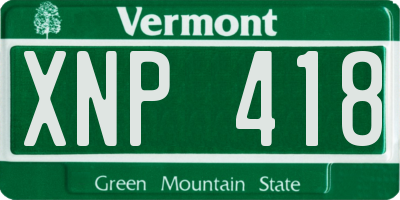 VT license plate XNP418