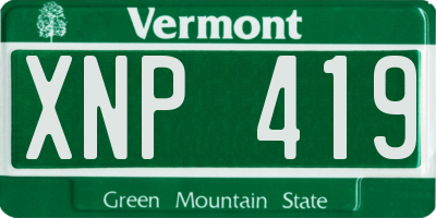 VT license plate XNP419