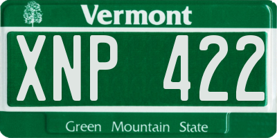 VT license plate XNP422