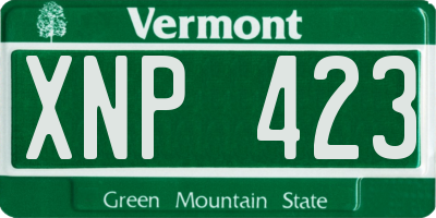 VT license plate XNP423
