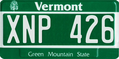 VT license plate XNP426