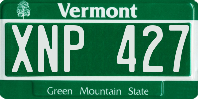 VT license plate XNP427