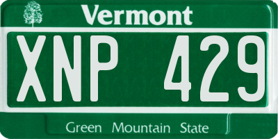 VT license plate XNP429