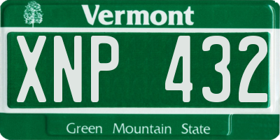 VT license plate XNP432