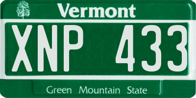 VT license plate XNP433