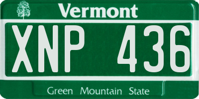 VT license plate XNP436