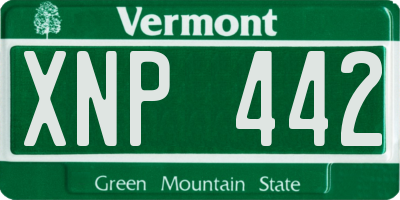 VT license plate XNP442