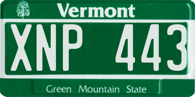 VT license plate XNP443