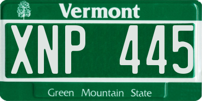 VT license plate XNP445