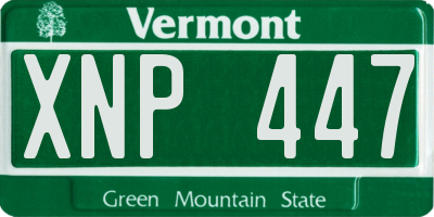 VT license plate XNP447