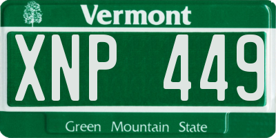 VT license plate XNP449