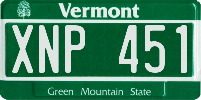 VT license plate XNP451
