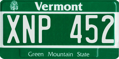VT license plate XNP452