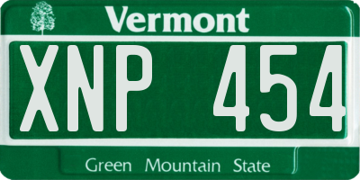 VT license plate XNP454